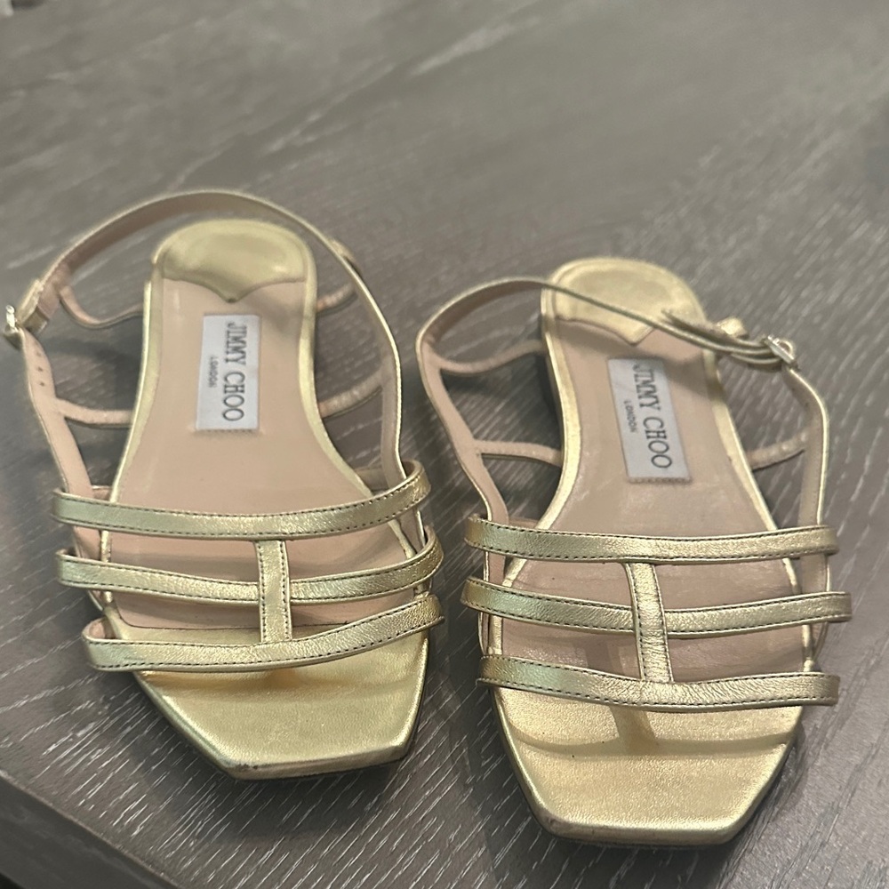 Jimmy Choo Metallic Gold Sandals